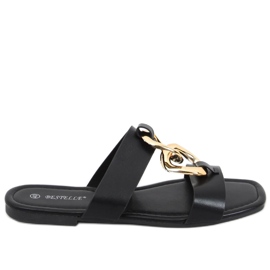Saud Chaussons Noirs avec Chaîne le noir