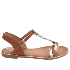 Sandales femme irisées Basma Camel brun