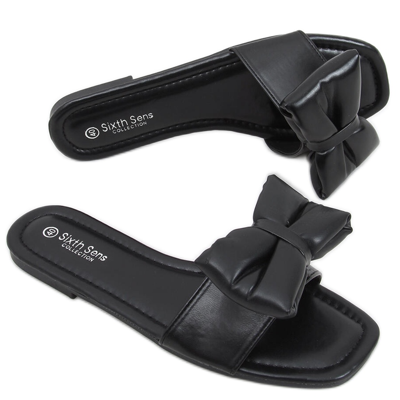 Chaussons Mili Noir à nœud le noir