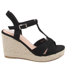 Sandales espadrilles sur le coin Basam Noir