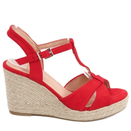 Sandales Espadrilles sur le coin Basam Rouge