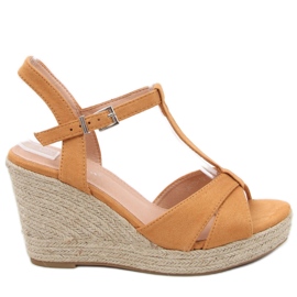 Sandales espadrilles sur le coin Basam Camel brun