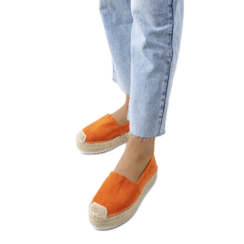 Espadrilles orange sur la plateforme Dione