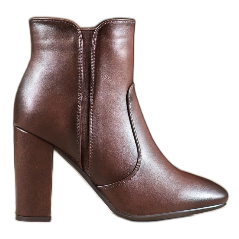 Super Mode Bottes marron avec cuir écologique brun
