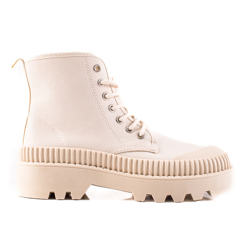 Melisa Baskets à la mode sur la plate-forme beige