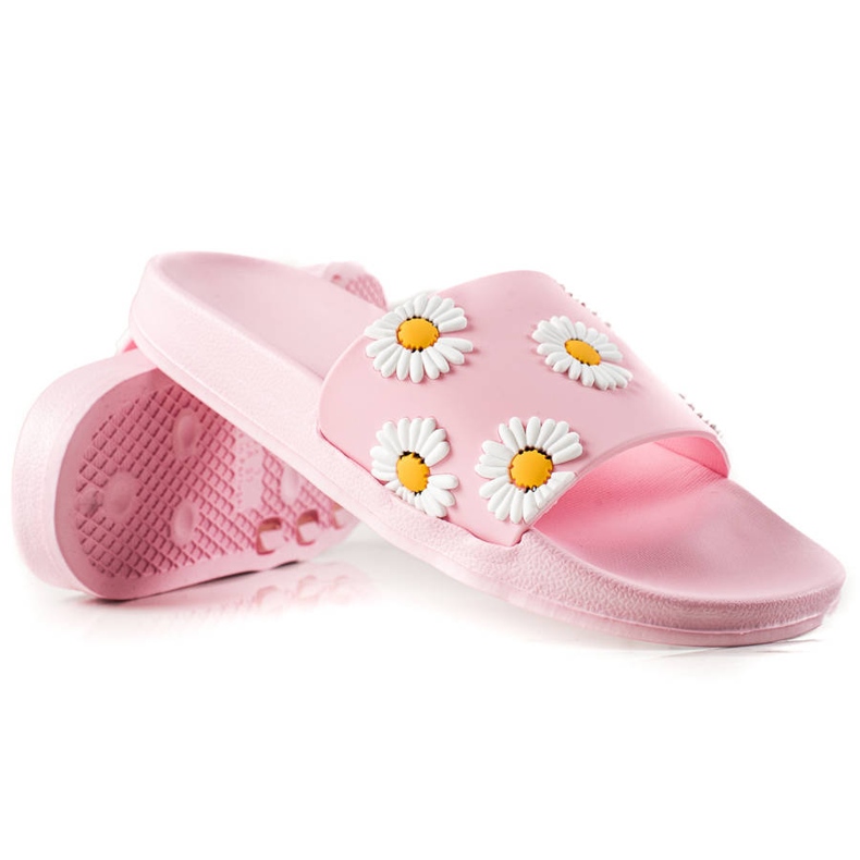 TRENDI Chaussons roses à marguerites