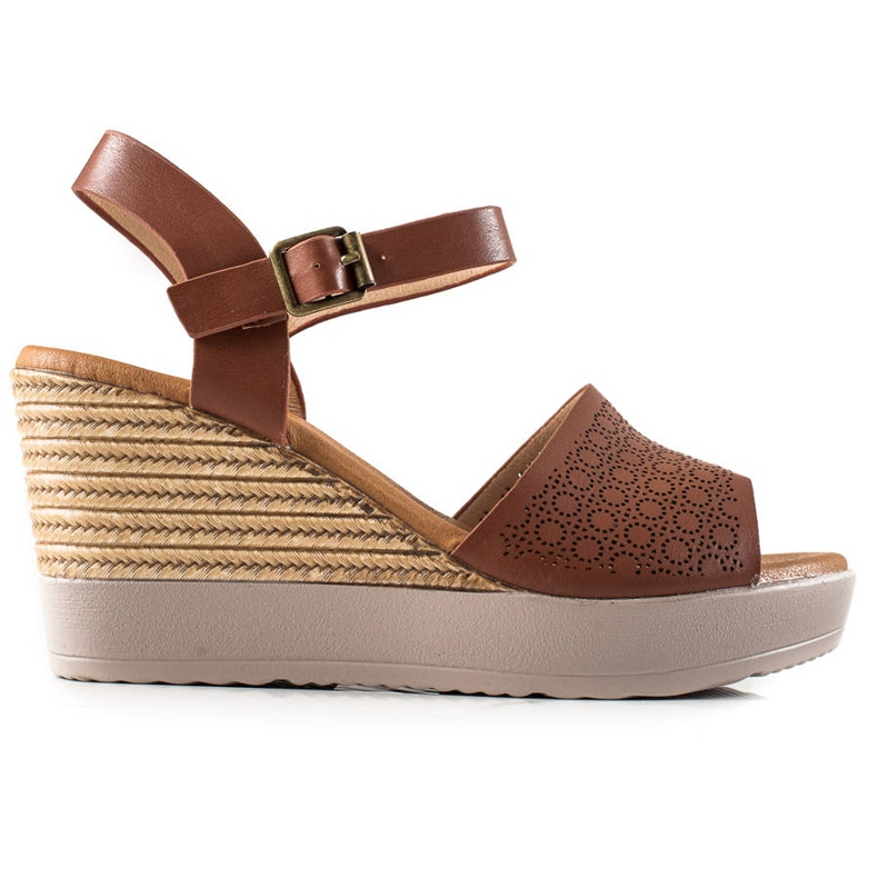 Clowse Sandales légères à talon compensé brun Clowse Sandales légères à talon compensé brun