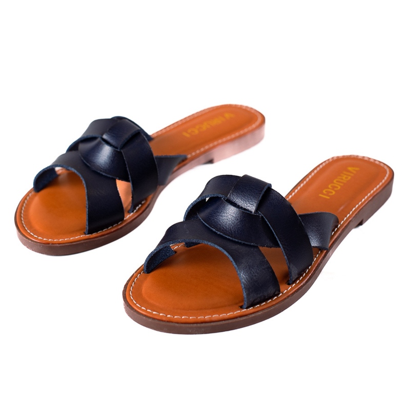 TRENDI Pantoufles décontractées bleu marine