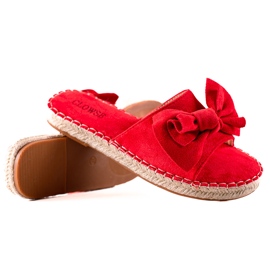 TRENDI Chaussons Rouges Avec Un Nœud TRENDI Chaussons Rouges Avec Un Nœud