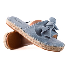 TRENDI Chaussons Bleus Avec Un Nœud