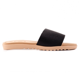 TRENDI Chaussons à paillettes noir