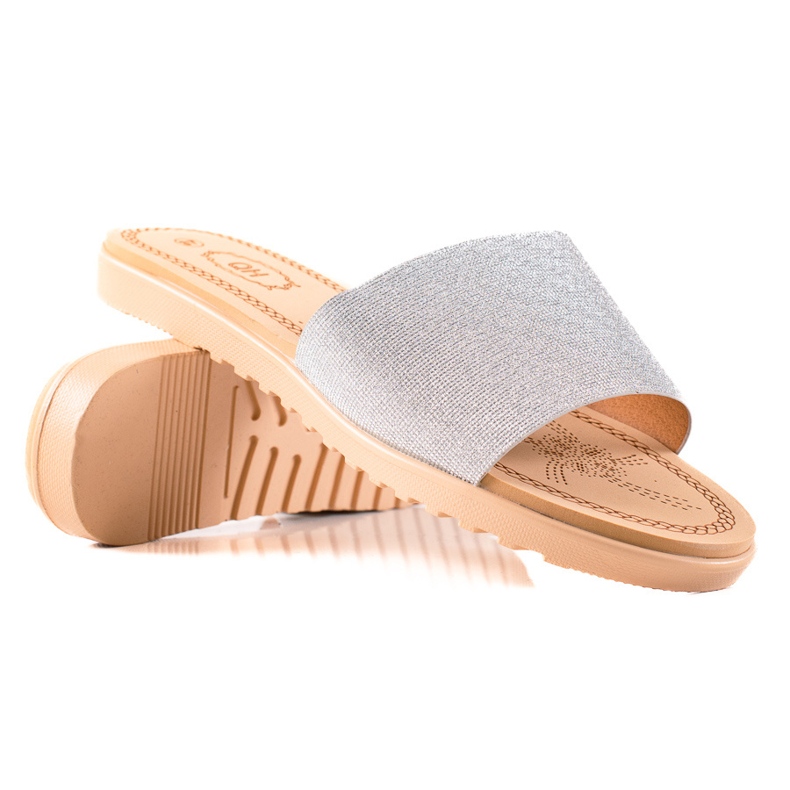 TRENDI Chaussons à paillettes argent TRENDI Chaussons à paillettes argent