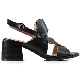 Sandales à talons en cuir LA.FI le noir