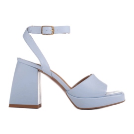 Marco Shoes Sandales sur une plateforme d'appoint bleu