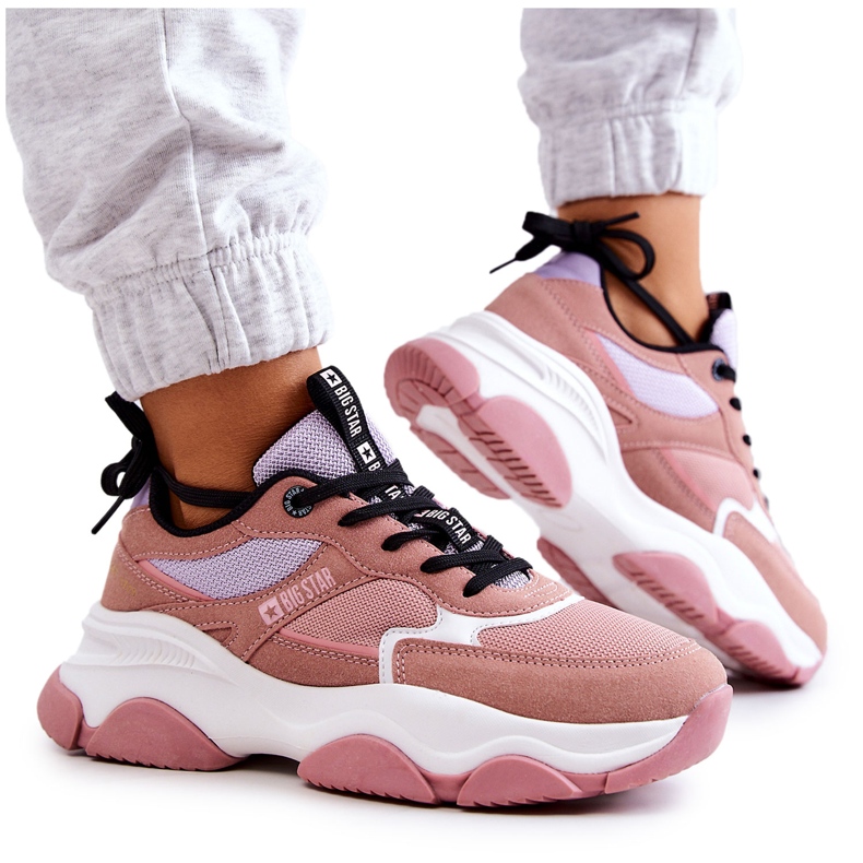 Baskets Femme Chaussures Sport Big Star JJ274577 Rose