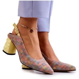 Escarpins En Daim Sur Un Poteau Maciejka 05427-39 Multicolore jaune Escarpins En Daim Sur Un Poteau Maciejka 05427-39 Multicolore jaune