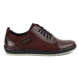 Kampol Chaussures casual cuir homme 61KAM bordeaux rouge Kampol Chaussures casual cuir homme 61KAM bordeaux rouge