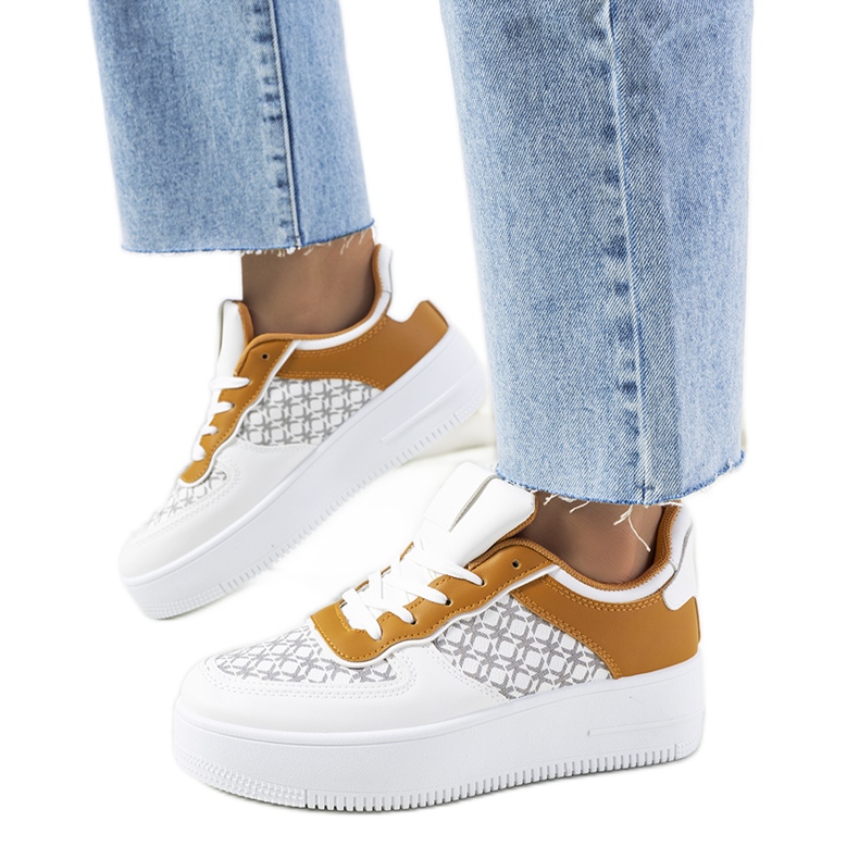 Baskets Manal femme blanches jaune