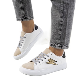 Baskets Dings blanches et beiges