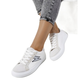 Baskets Dings blanches et grises argent