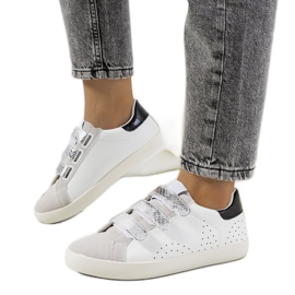 Baskets Surrey blanches femme noir argent gris