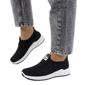 Baskets noires avec zircons cubiques Maasje