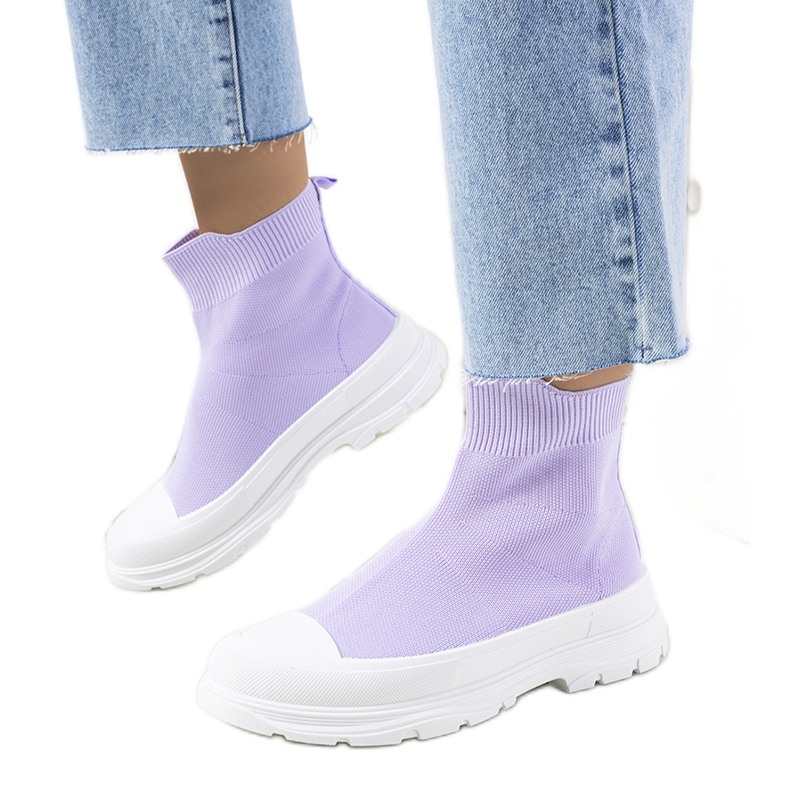 Baskets montantes violettes de Mickey