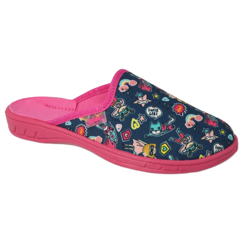 Slippers de Befado Children 707x423 avec des applications colorées rose Slippers de Befado Children 707x423 avec des applications colorées rose