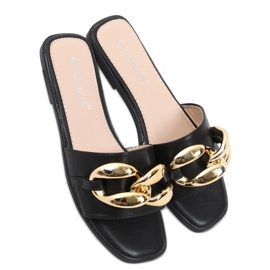 Dalia Chaussons Noirs avec chaîne
