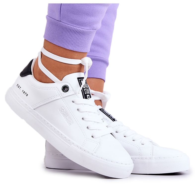 Baskets en Cuir Big Star JJ274211 Blanc et Noir blanche