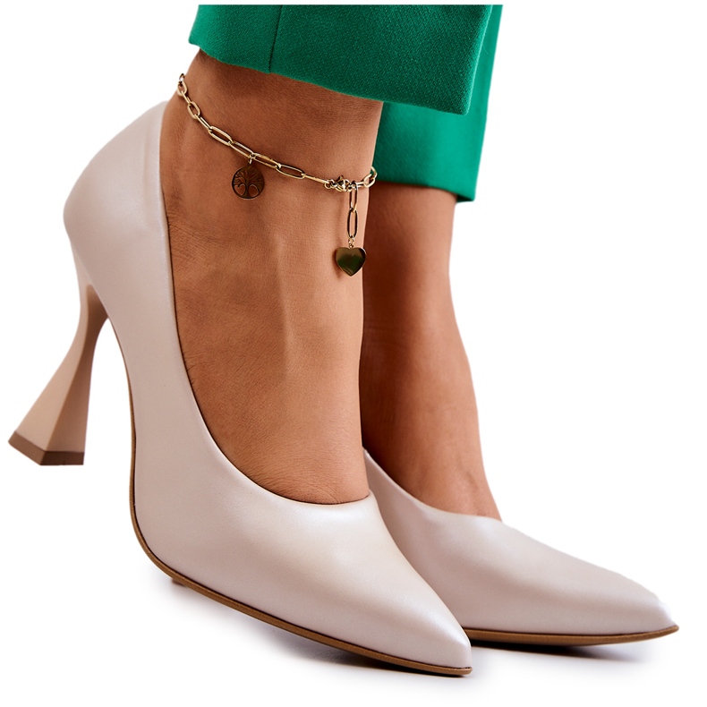 Escarpins en cuir à la mode Lewski Shoes 3181 Beige Escarpins en cuir à la mode Lewski Shoes 3181 Beige