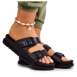 S.Barski Chaussons Corina Noirs Avec Boucle le noir S.Barski Chaussons Corina Noirs Avec Boucle le noir
