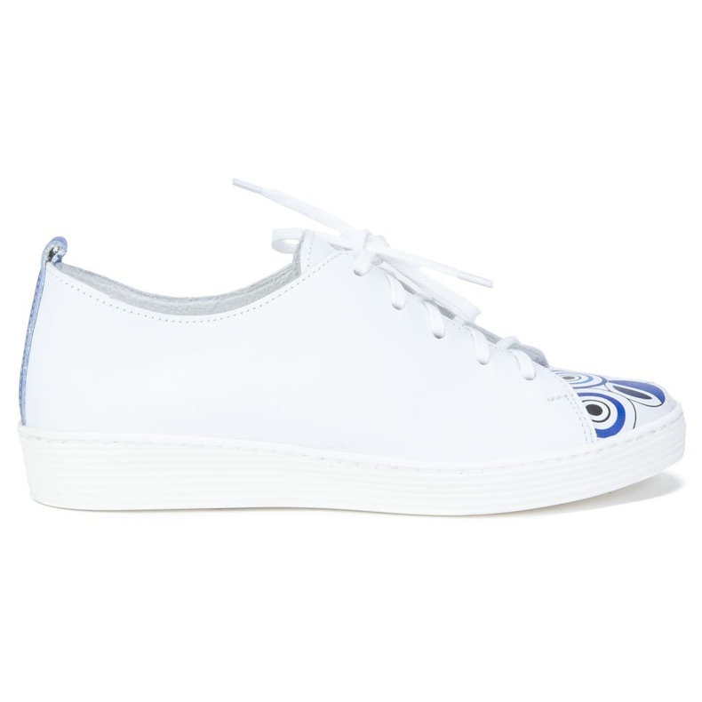 Filippo 10102 Zara Chaussures Blanches + Imprimé Bleu