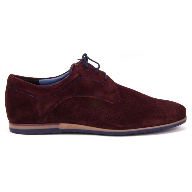 Chaussures Filippo 731 Bordo velours avec perforation rouge