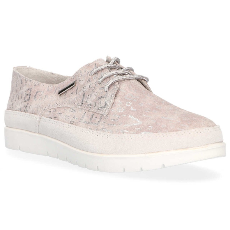 Chaussures en cuir Filippo DP1383 / 20 Gr gris beige rose