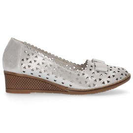 Chaussures en cuir Filippo DP752 / 20 Si argent