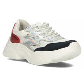 Baskets en cuir Filippo DP1410 / 20 Wh Rd blanc blanche rouge