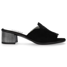 Babouche Filippo 1442 Daim Noir Paillettes le noir Babouche Filippo 1442 Daim Noir Paillettes le noir