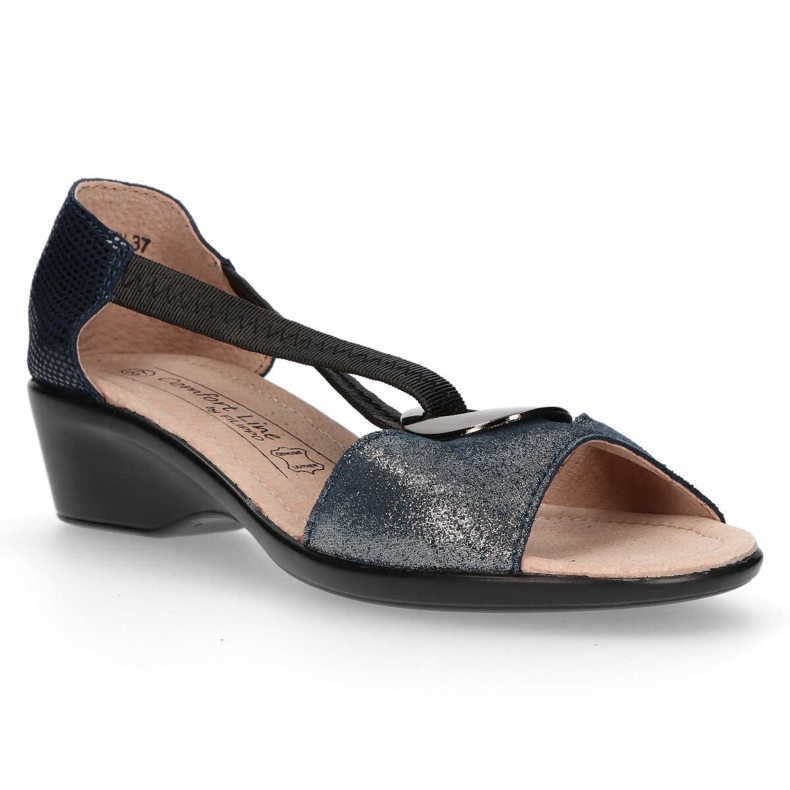 Sandales en cuir Filippo DS096 / 17 Sl Nv argent le noir bleu marin