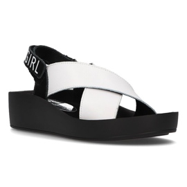 Sandales en cuir Filippo DS2060 / 21 Wh blanc