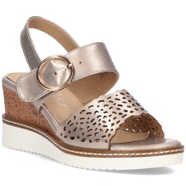 Sandales compensées Filippo DS2077/21 Go dorées d'or