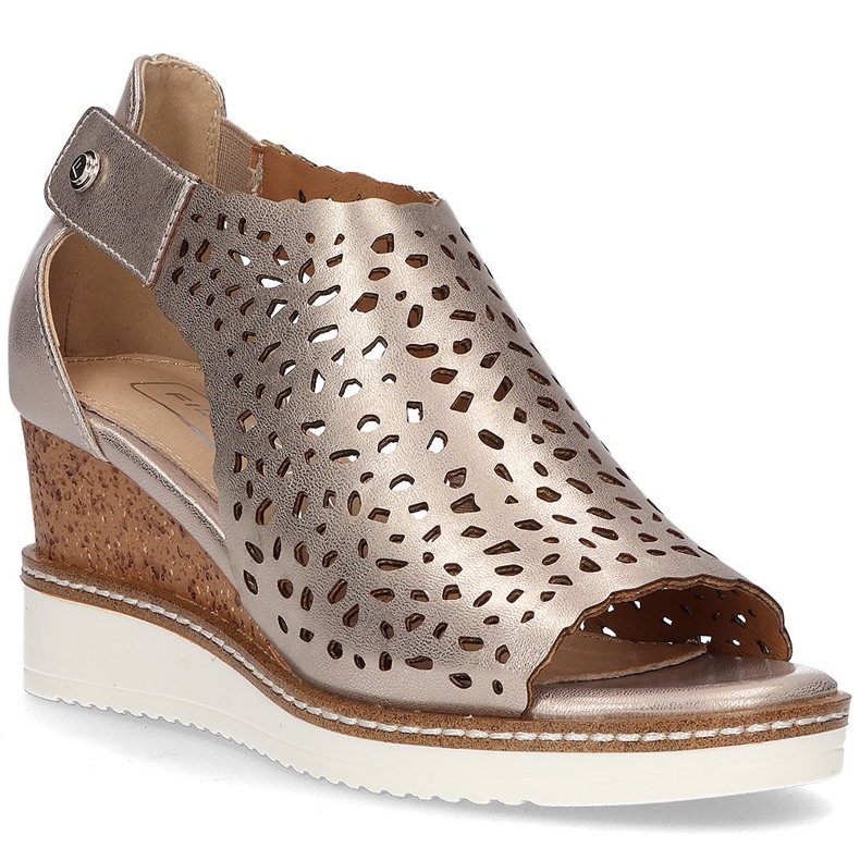Sandales compensées Filippo DS2074/21 Go dorées d'or