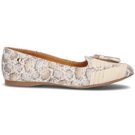 Ballerines en cuir Filippo 04016 beige doré