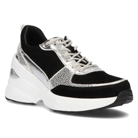 Baskets en cuir Filippo DP2056/21 Bk Si noir argent