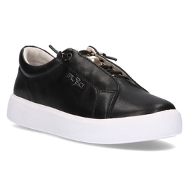 Chaussures en cuir Filippo DP2041 / 21 Bk noir
