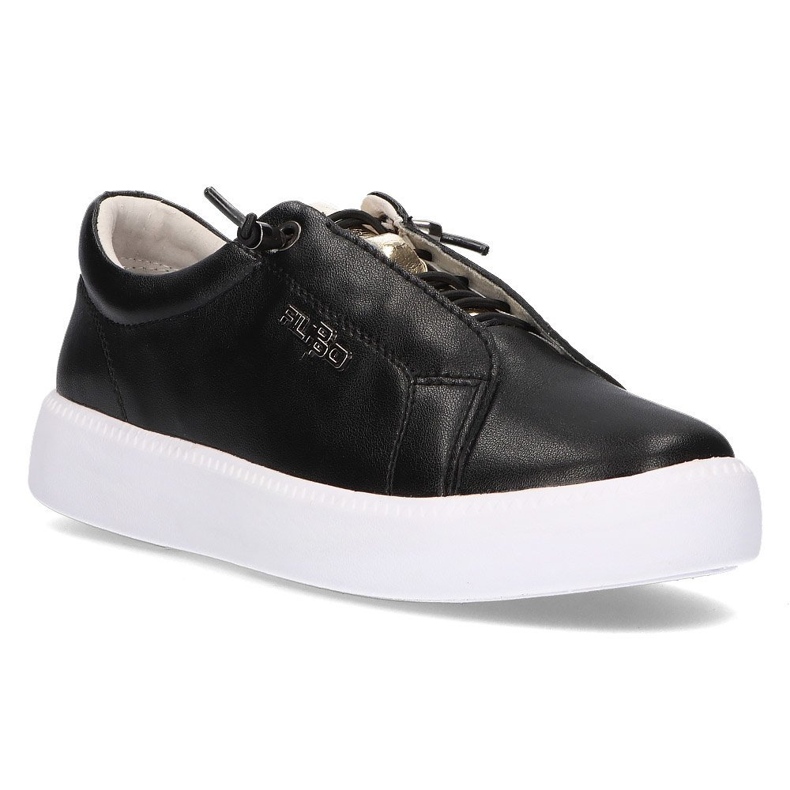 Chaussures en cuir Filippo DP2041 / 21 Bk noir le noir