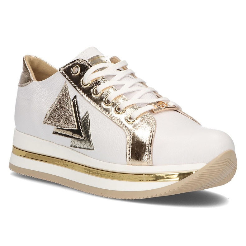 Baskets en cuir Filippo 096 blanc et or blanche d'or