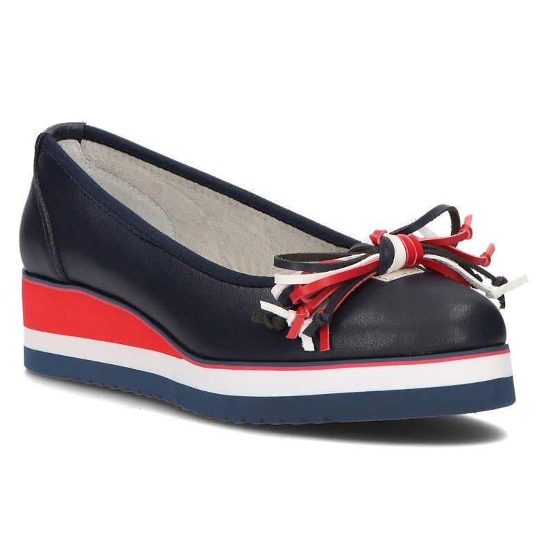 Ballerines en cuir Filippo DP2159/21 Nv bleu marine rouge