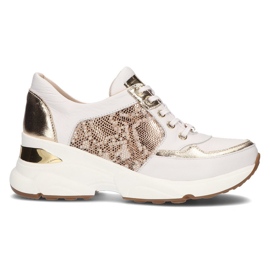 Baskets en cuir Filippo 087 or blanc blanche d'or