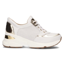 Baskets en cuir Filippo 087D or blanc blanche d'or
